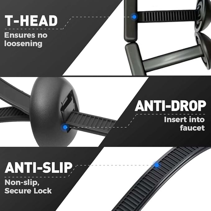 50Pcs Nylon Universal Cable Tie Buckle Heavy Duty Self-Locking Zip Ties Holder with Pin & Button Design