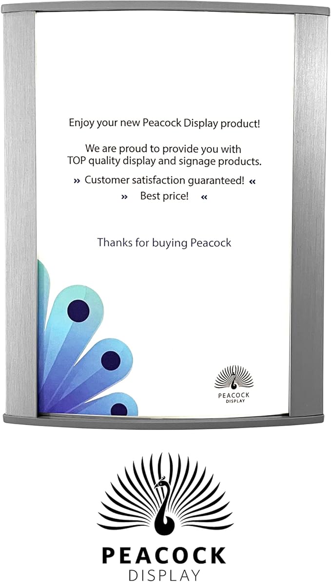 Curved Office Business Door Sign Holder | Aluminum Wall Mount Name Plate Holder, cubicle sign holder, sturdy and beautiful 6.00" W X 5.00" H (N124x6" 5 signs)