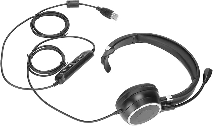 Shurzmotic H2000 USB ENC Business Headset, USB Computer Headphone with Mic, Wired Noise Canceling PC Headset for Office Call Center, Single Ear Lightweight Headphone with Volume Adjustment an
