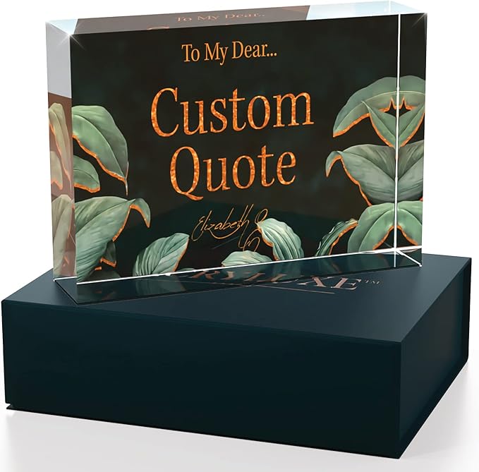 Personalized Gifts, Custom Quote Block Letter Board,Crystal-Clear Acrylic with Gift Box,17 Styles, Holiday and Christmas Gift for Mom, Dad, Girlfriend, Him or Her, Husband, Wife (5"x7, Botanical Lux)