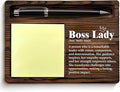 Office Decor Gifts for Boss Lady Female Boss's Day Leaving Retirement Farewell Birthday, Boss Lady Definition Sticky Note Holder for Bosses Female