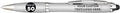 DISCOUNT PROMOS Custom Plastic Stylus Pens Set of 50, Personalized Bulk Pack - Black Ink, Great for Office, School, Business, Tradeshows, Events - Silver