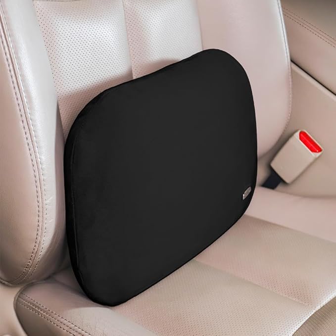 Emulsion Lumbar Support Pillow for Car Driving Seat Relax Soft Lower Back Support Home Office Chair Cushion Desk Accessories Waist Pain Relief Black