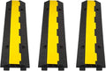 CXRCY Cable Ramp 3 Pack 2 Channel 11000lbs axle Capacity Floor Cord Cable Protector, Rubber Speed Bumps Hose Protector Ramps for Wire/Hose/Pipe Hider Driveway &Outdoor 40x10x2 inch(L x W x H)
