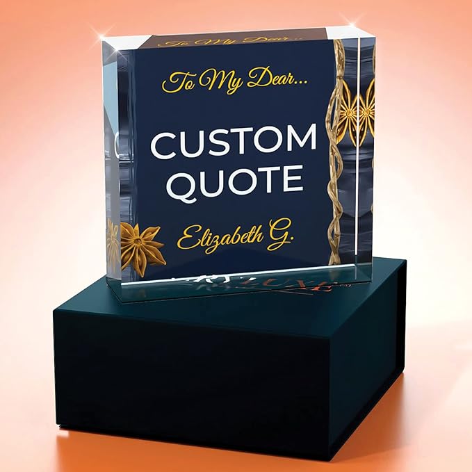 Custom Acrylic Sign Personalized, Custom Desk Name Plate, 18 Styles, (4"x4"), With Gift Box, USA Made by Acryluxe. (Trenton)