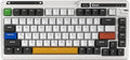 KZZI K75 PRO RGB 75% Wireless Gasket Mechanical Keyboard, Triple Mode BT 5.0/2.4G/USB-C 82 Keys Hot Swappable Gaming Keyboard w/Knob & Power Display, Custom Linear Switches, Black White