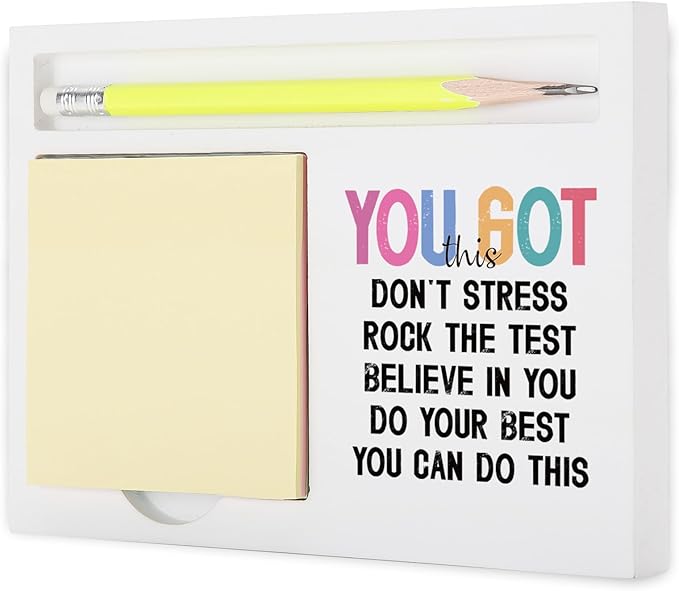 Encouragement You Got This Motivational Desk Gift for Student Teacher Coworker Friend, Positive Test Prep Reminder, Promotion Cheer Up Gift for Him Her Coworker Friends Note Pad Holders KBB07