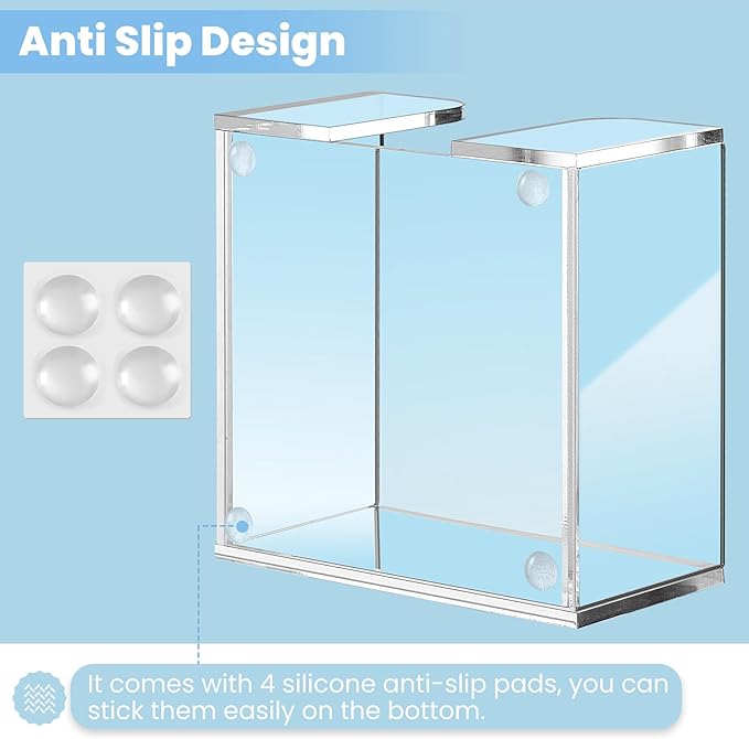 Acrylic Sticky Note Holder, 3 x 3 Inch Crystal Clear Sticky Notes Dispenser, Self Stick Note Pad Holder, Desk Organizer Accessories for School Office Dorm