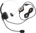 HOMSFOU USB Headset with Microphone Single Ear Wired Business Headphone for PC Call Center Live Streaming Black
