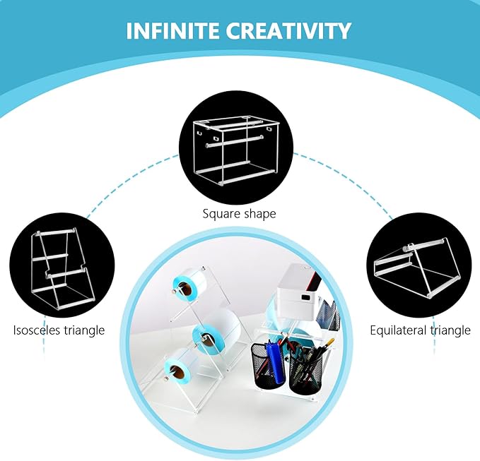 (Acrylic Label Machine Stand) Label Roll Holder for Rolls and Fanfold Labels,Acrylic Label Holder for Thermal Printer,Desktop Label Printer Holder for Home,Office,Study,Small Business