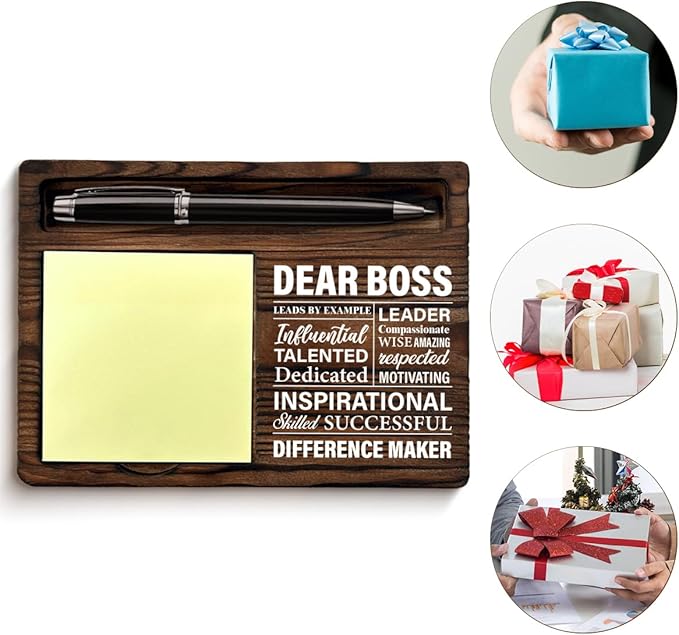Boss Gifts for Men, Gifts for Boss Boss's Day Retirement Farewell Birthday, Bosses Sticky Note Holder for Office Decor Bosses Day Gift Ideas