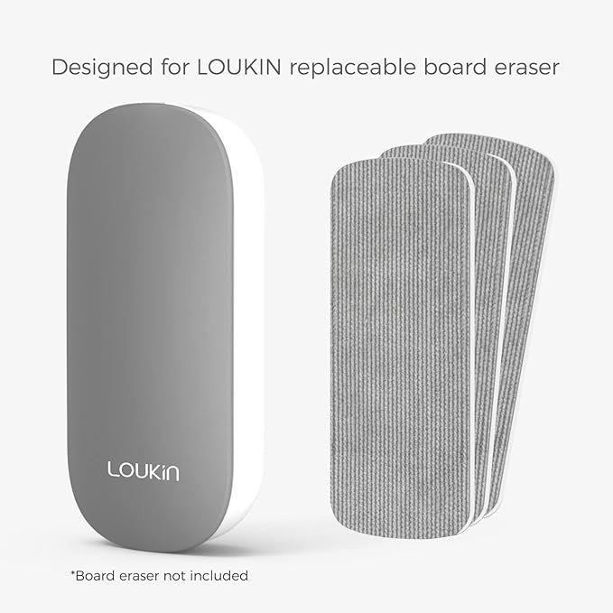 loukin 6 Pack Replaceable Dry Erase Eraser Refills, Magnetic Whiteboard Eraser Felt Pads, Designed Replaceable Dry Erase Board Erasers, Intended for Classroom, Home and Office Use