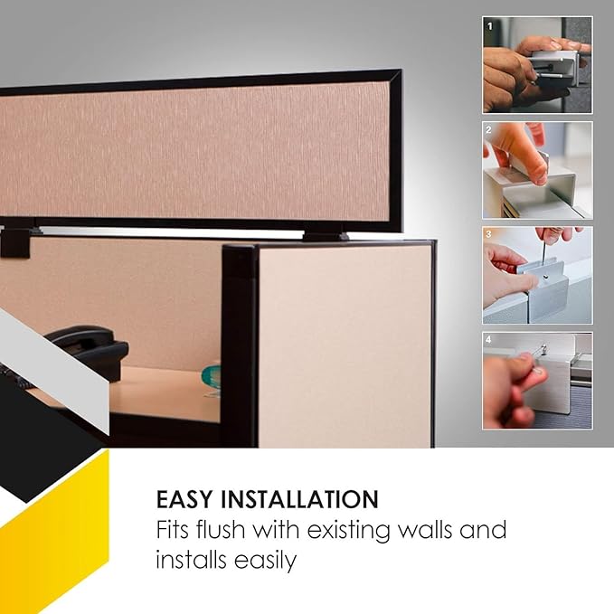 OBEX Acoustical Cubicle Privacy Screen Extender Desk Panel & Office Divider, Add Separation & Block Noise, 24" x 48", Overcast
