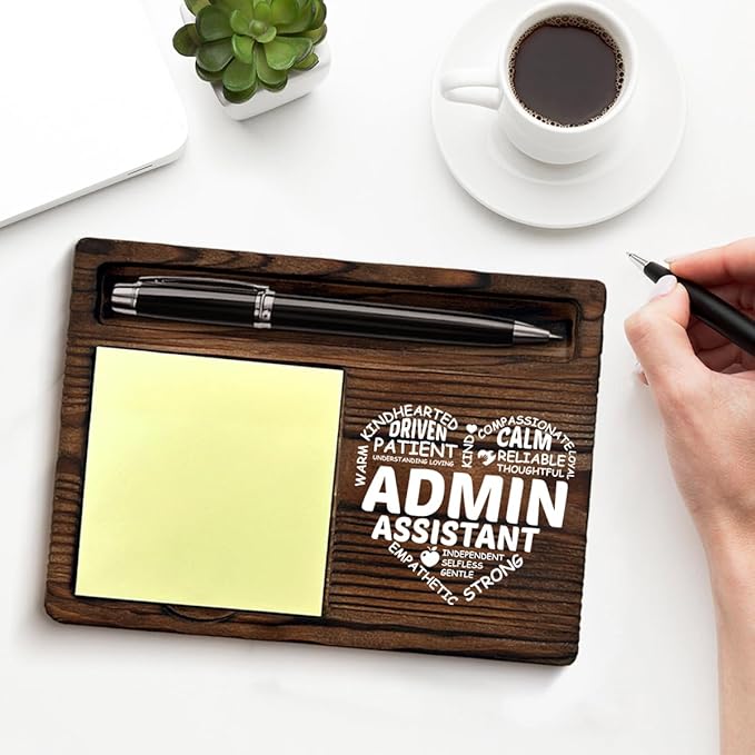 Admin Assistant Gifts for Women Men, Appreciation Gifts for Administrative Assistants Secretary, Admin Assistant Sticky Note Holder for Office Desk Decor
