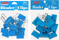 JAM PAPER Colorful Binder Clips Assortment - Medium & Large Size - Blue Binderclips - 27 Clips/Pack