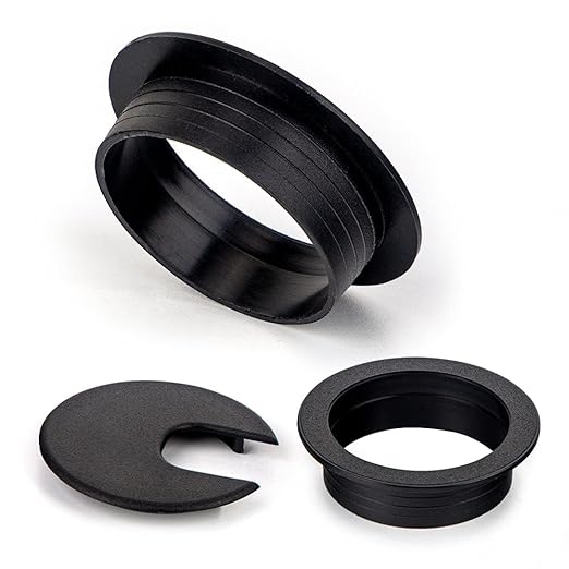 2 Inch Desk Grommet - 40Pcs Plastic Desk Cord Hole Cover, 50mm Diameter Black Cable Grommets Hole Cover for Organized Wires & Cords Through Computer Table/Countertops