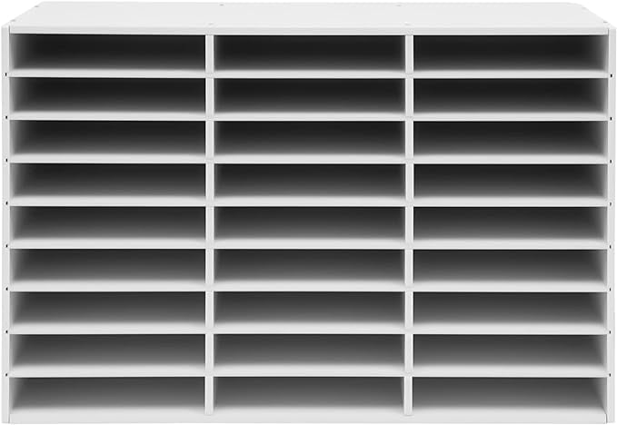 Literature Organizer 27 Slots Compartments Desktop File Sorter Mail Center Paper Storage Cabinet Home & Office Mailbox School Classroom Keepers