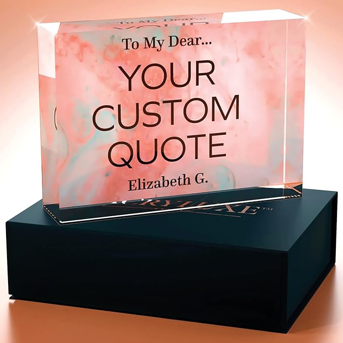 Personalized Gifts, Custom Quote Block Letter Board,Crystal-Clear Acrylic With Gift Box,17 Styles, Holiday and Christmas Gift for Mom, Dad, Girlfriend, Him or Her, Husband, Wife (5"x7, Stella)