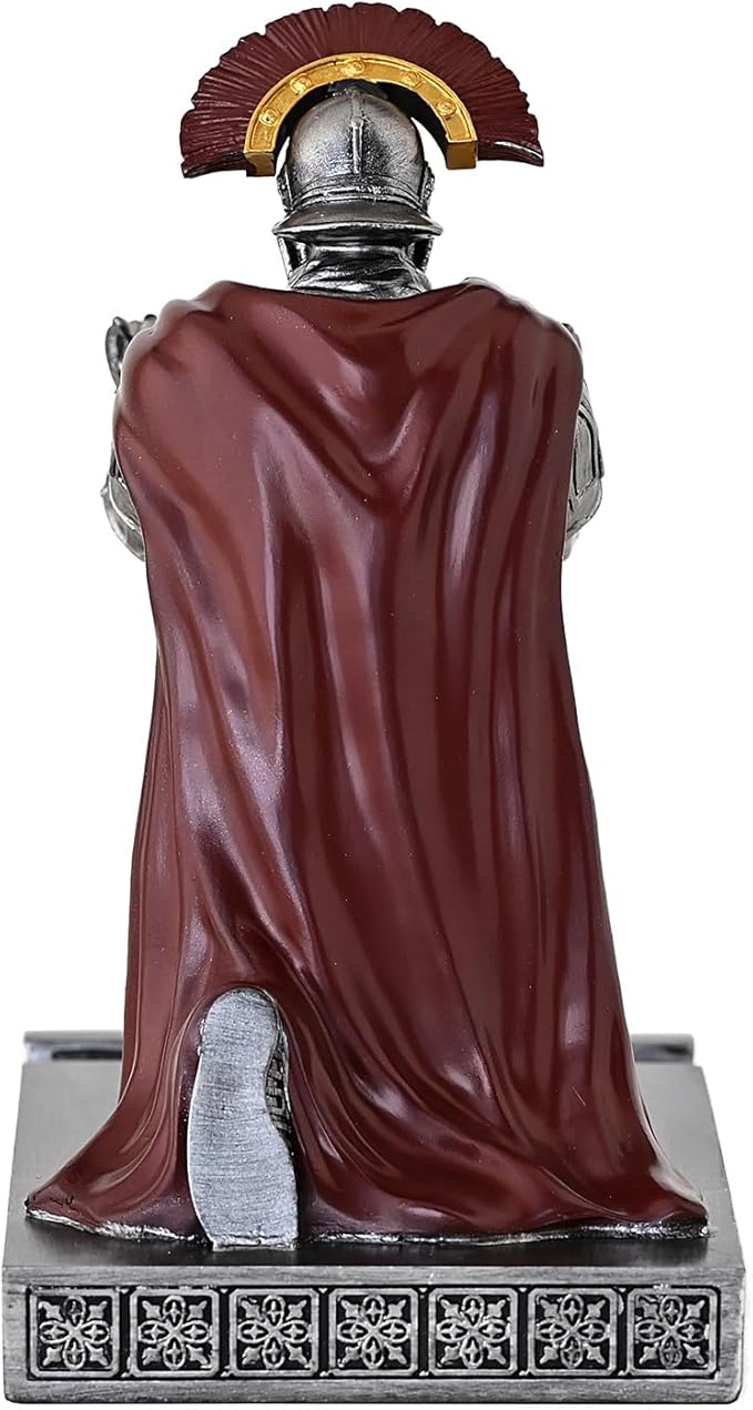 Centurion Cloak Warrior Knight Pen Holder Mobile Phone Stand Desk Organizers and Accessories as Gift for Office and Home (Iron)