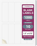 NextDayLabels 1.5x4.75 Inch Rectangle Stickers White Blank Labels for Laser Inkjet Printer - 10 Per Sheet Self-Adhesive Unique Size Label Made in USA - 1000 Labels