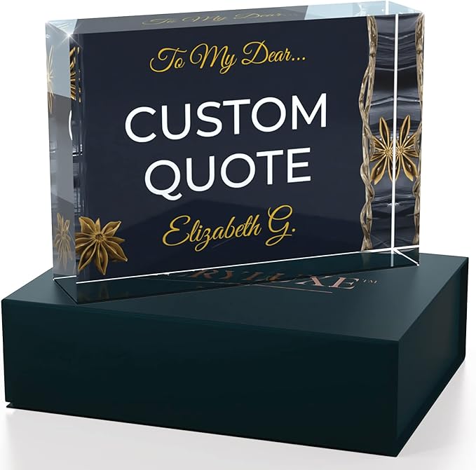 Custom Acrylic Sign Personalized, Custom Desk Name Plate, 18 Styles, (5"x7"), With Gift Box, USA Made by Acryluxe. (Trenton)