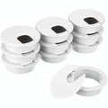 SATINIOR 10 Packs Desk Wire Cord Cable Grommets Cover Plastic PC Desk Cord Organizer Plastic Grommet Hole Cover for Arranging Managing and Hiding Office PC Desktop Cable(2 Inch, White)