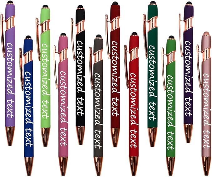 Yucold Bulk Custom Personalized Pens with Name & Logo Printing Personalized custom ballpoint pen for Business, Graduation Gifts & Party Events (Multicolor,100)