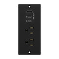 LIDER Rectangle Desktop Power Grommet with USB-C PD60W & USB-A, USB Combined Output 65W, 12A AC Outlets, Auto-Slide Cover, 6.5ft Cord, Desk Charging Station for Conference Table, ETL-Listed, Black