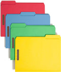 Smead Fastener File Folders, Reinforced 1/3-Cut Tabs, 2 Fasteners, Letter Size, Assorted Coolors, 50 per Box (11975)