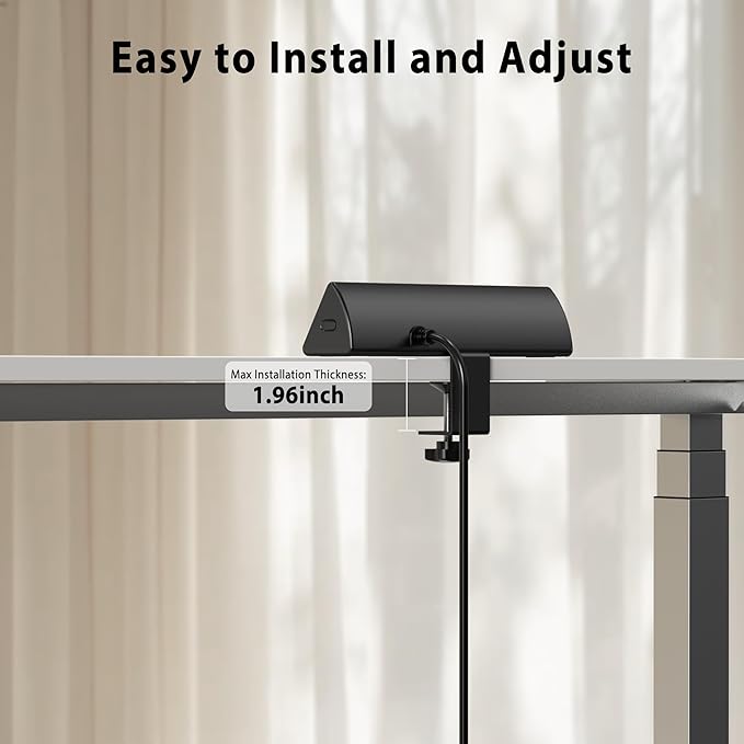 Jgstkcity Desk Clamp Power Strip,20W Fast Charging Station,Surge Protector Nightstand Edge Mount,1875W Extension Cord with Multiple Outlets,2 USB-C,2 USB-A,for Home Office (Black, 2PCS-6 FT)