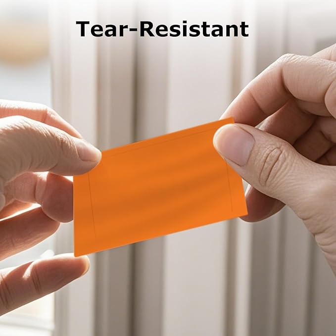 FINDAT Rectangle Label Stickers 3×2 Inch Vinyl Removable Orange Sticker Waterproof Writable File Folder Moving Labels for Boxes Home Office Labeling 40 PCS