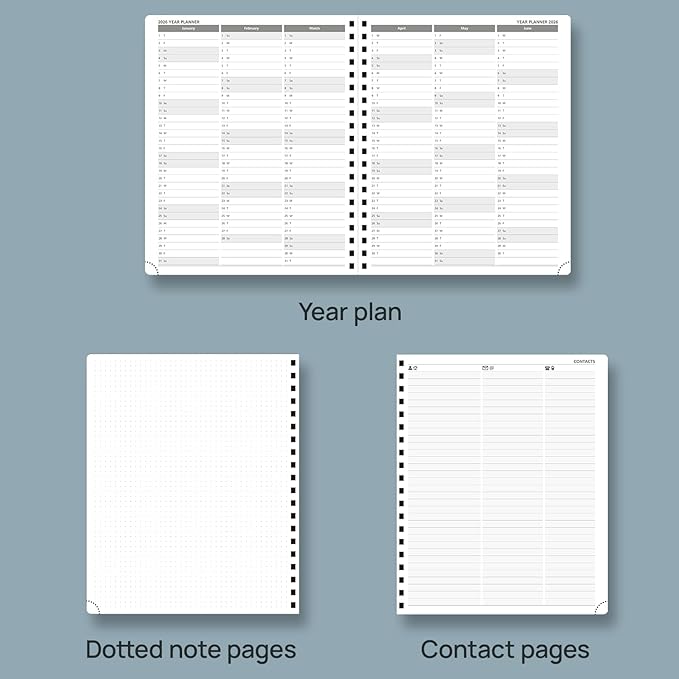 POPRUN 2026 Weekly and Monthly Planner Calendar, January 2026 - December 2026,Large 8.5'' x 10.5'' Spiral Bound Appointment Book, Includes Monthly Tabs, Inner Pocket,Soft Cover - Midnight Green