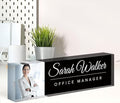 Personalized Desk Name Plate with Photo, Custom Name Plate for Desk, Office Decor for Women Men, Acrylic Desk Accessories, Office Gifts for Boss Manager Nurse Teacher, Employee Appreciation Gifts