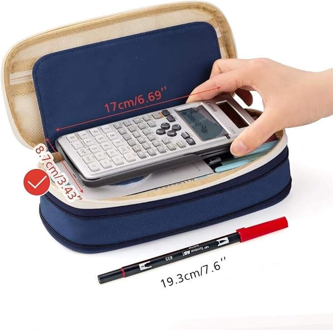 EASTHILL Big Capacity Pencil Pen Case Office College School Large Storage High Capacity Bag Pouch Holder Box Organizer Blue