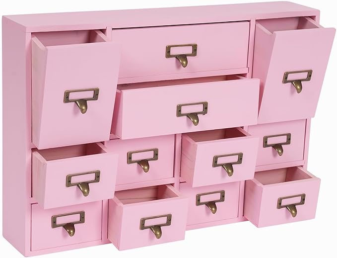 Vintage 12-Drawer Storage Cabinet – Multipurpose Desktop Organizer for Office, Craft & Home