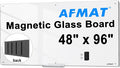 AFMAT Magnetic Glass Whiteboard 96" x 48", 4mm Tempered Glass Dry Erase Board, Large White Board for Wall, w/Magnetic Eraser & Magnets, Frameless Wall Mounted Glass White Board for Office Home School