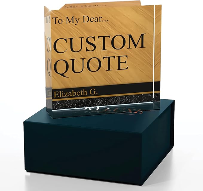 Personalized Gifts, Custom Quote Block Letter Board,Crystal-Clear Acrylic with Gift Box,17 Styles, Holiday and Christmas Gift for Mom, Dad, Girlfriend, Him or Her, Husband, Wife (4"x4, Nolan)