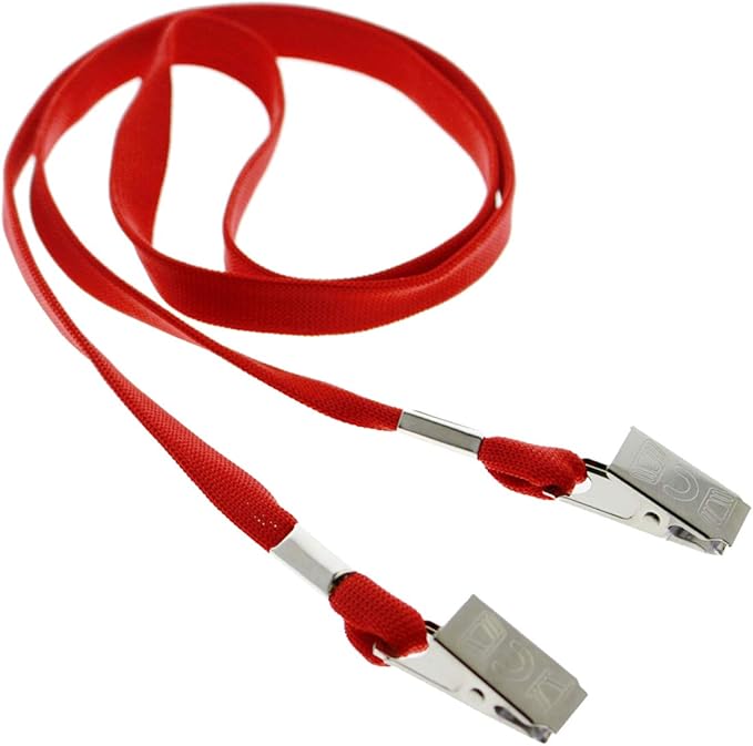 Bulk 25 Pack - Face Mask Lanyards - Premium Comfortable Neck Straps for Tickets, Badge Holders - Twist Free 2 Hook Design (1 on Each End) for Special Event Badges, Credentials and Ticket Holders (Red)