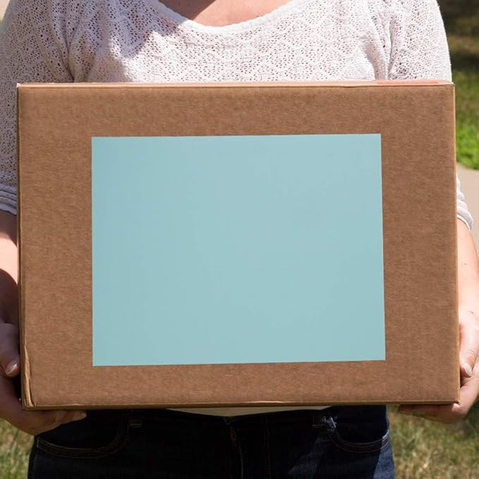 JAM PAPER Full Sheet Shipping Labels - Printable Sticker Paper - 8 1/2 x 11 - Baby Blue - 10 Full Pages/Pack