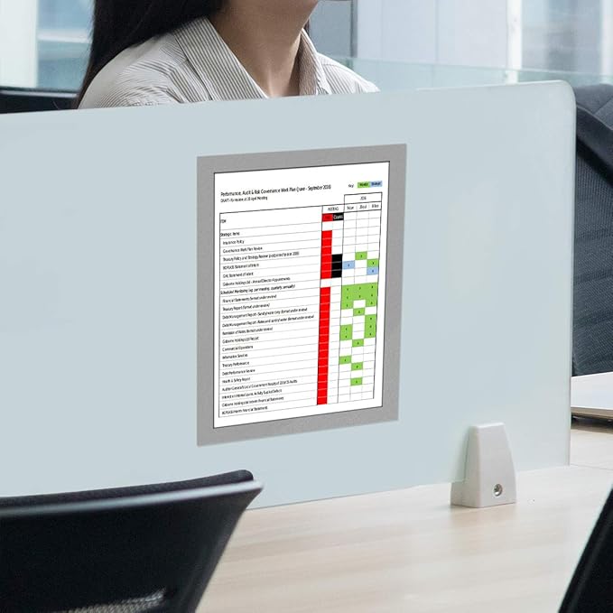ZHIDIAN Document Sign Holder Pockets with Adhesive Back, Plastic Poster Picture Notice Display Frame for Window/Door/Wall/Cabinet, 8.5 x 11.6 Inches, Silver, 6 Pack
