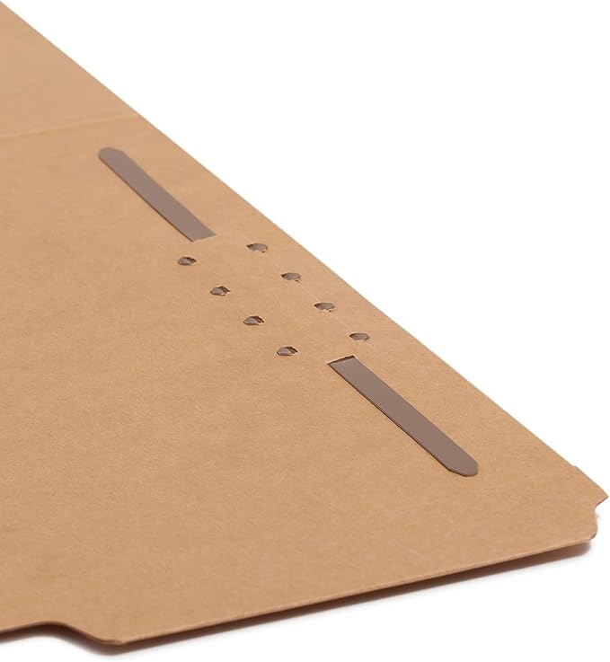 Smead Fastener File Folders, Reinforced 1/3-Cut Tabs, 1 Fastener, Letter Size, Kraft, 50 per Box (14834)