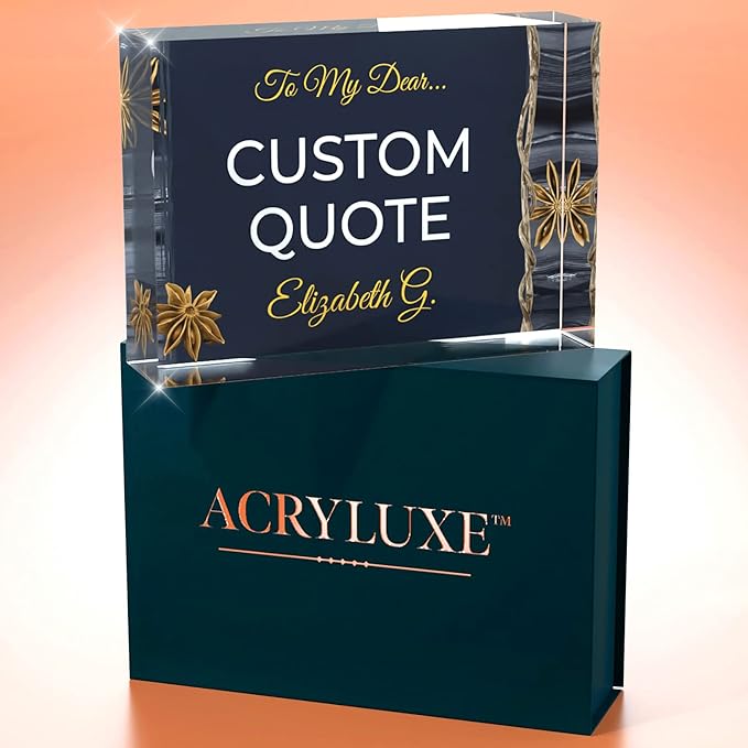 Custom Acrylic Sign Personalized, Custom Desk Name Plate, 18 Styles, (5"x7"), With Gift Box, USA Made by Acryluxe. (Trenton)