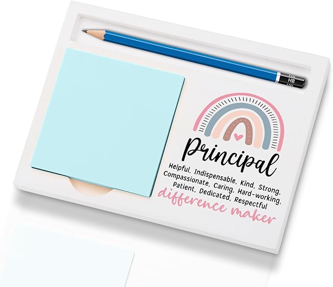 Principal Office Supplies Sticky Note Holder Decor, Principal Thank You Appreciation Gifts for Women Self-Stick Note Pad Holders W2B18