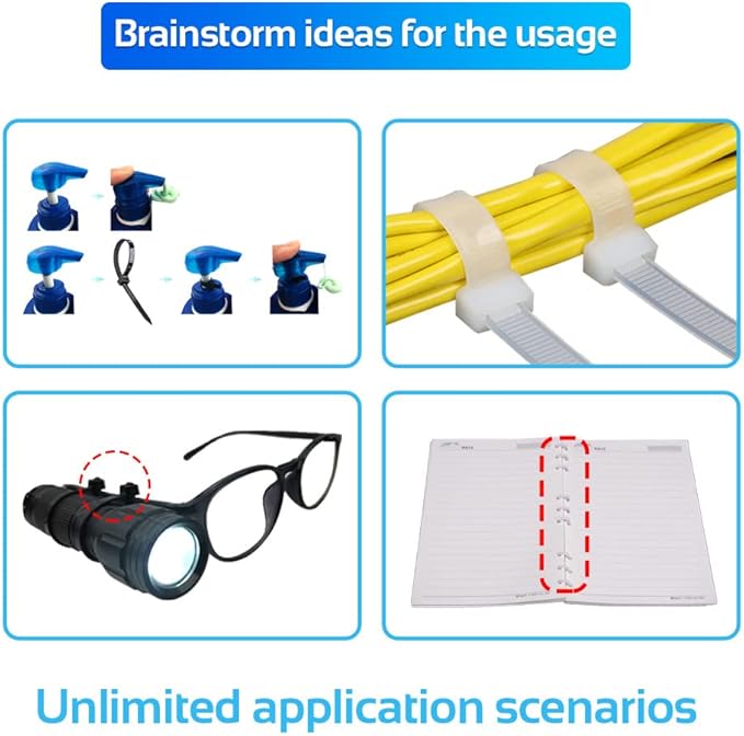 1000pcs 10Inch Nylon Zip Ties, 50 Pounds Tensile Strength, Black Cable Tie,Industrial Grade,UV Resistant,Heavy Duty,for Home,Garden Trellis,Office,Garage and Workshop