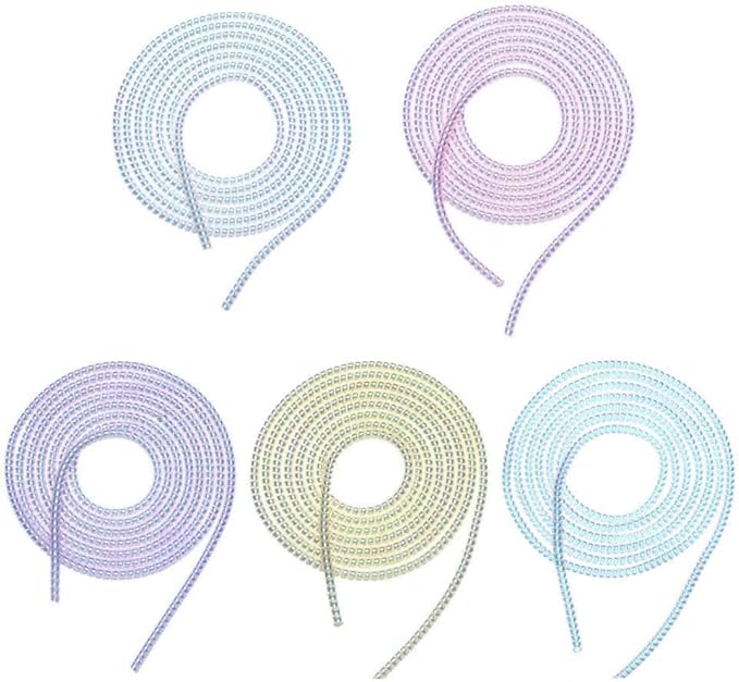 3Pcs Spiral Cable Protector, Chargers Cable Protector Data Cable Protect Sleeve, Headphone Cable Saver for Phone Earphone USB Data Cable Pet Chew 1.5m (4.92ft) (White)