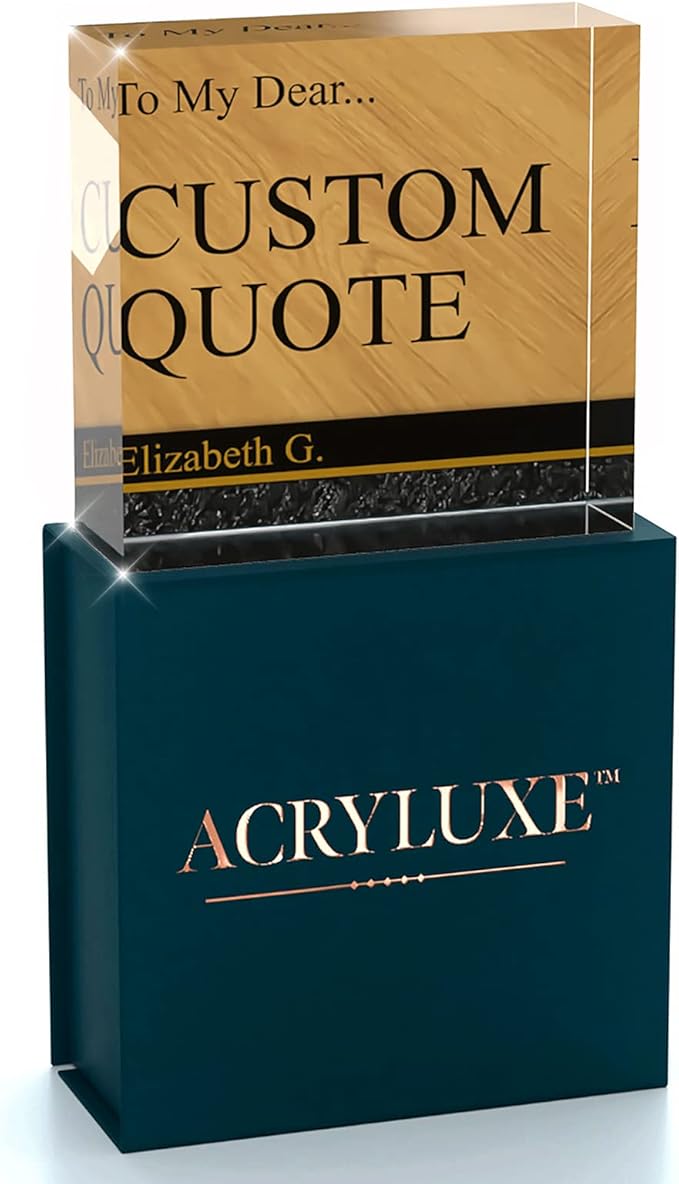 Personalized Gifts, Custom Quote Block Letter Board,Crystal-Clear Acrylic with Gift Box,17 Styles, Holiday and Christmas Gift for Mom, Dad, Girlfriend, Him or Her, Husband, Wife (4"x4, Nolan)