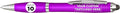 DISCOUNT PROMOS Custom Plastic Stylus Pens Set of 10, Personalized Bulk Pack - Black Ink, Great for Office, School, Business, Tradeshows, Events - Purple
