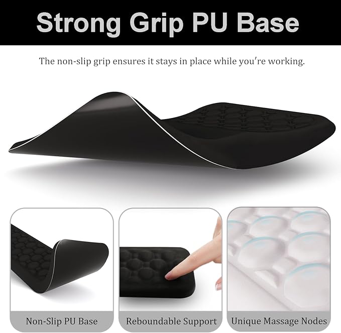 Ospelelf Keyboard Wrist Rest Ergonomic Mouse Pad with Wrist Rest, Wrist Rest for Computer, Office and Gaming,Black