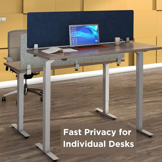 Sound Absorbing Panel Privacy Shield - Desk Divider for Students and Office (Light Grey, 48" W x 18'H)