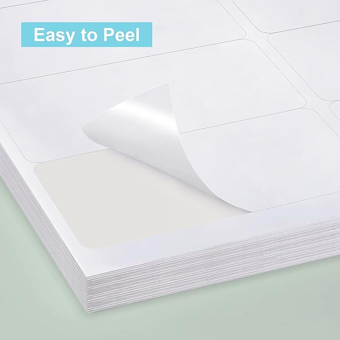 Methdic Shipping Labels 2"×4" 1000 Labels Sticker Paper for Laser/Ink Jet Printer Mailing Labels 8.5"×11" White 10 per Sheet